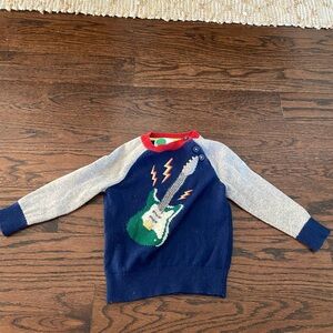 Mini Boden boys sweater size 2/3 guitar design navy